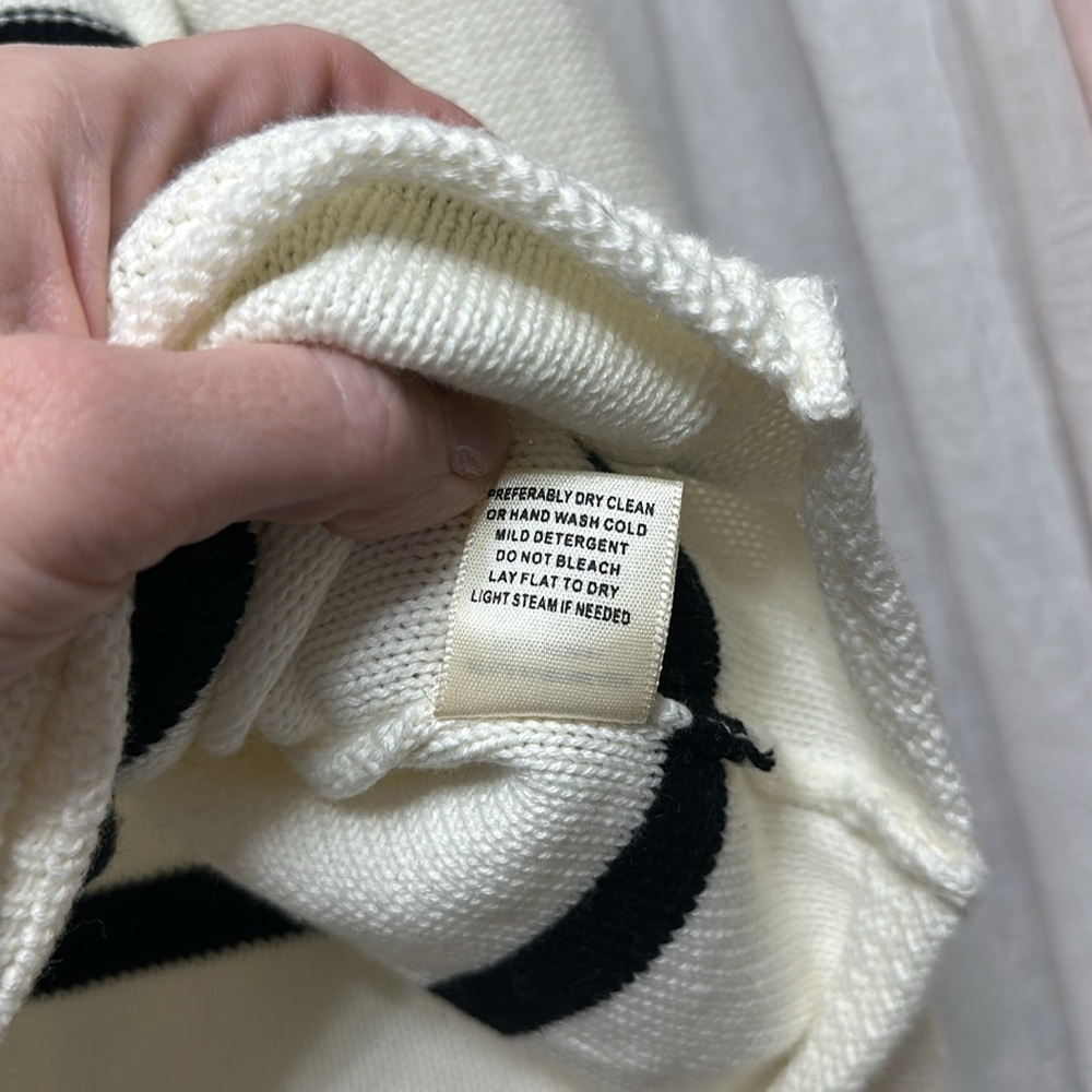 Lovestitch Medium Striped Sweater in Creamer/Black. NWOT Item# 8H - Picture 4 of 5